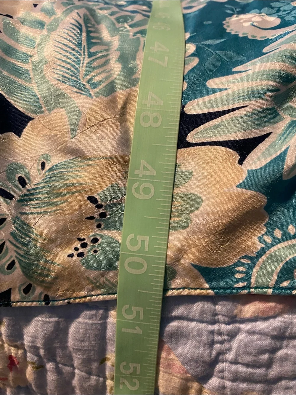 August silk vintage 90’s Floral Slip Maxi Dress in Teal and Cream - Picture 9 of 11